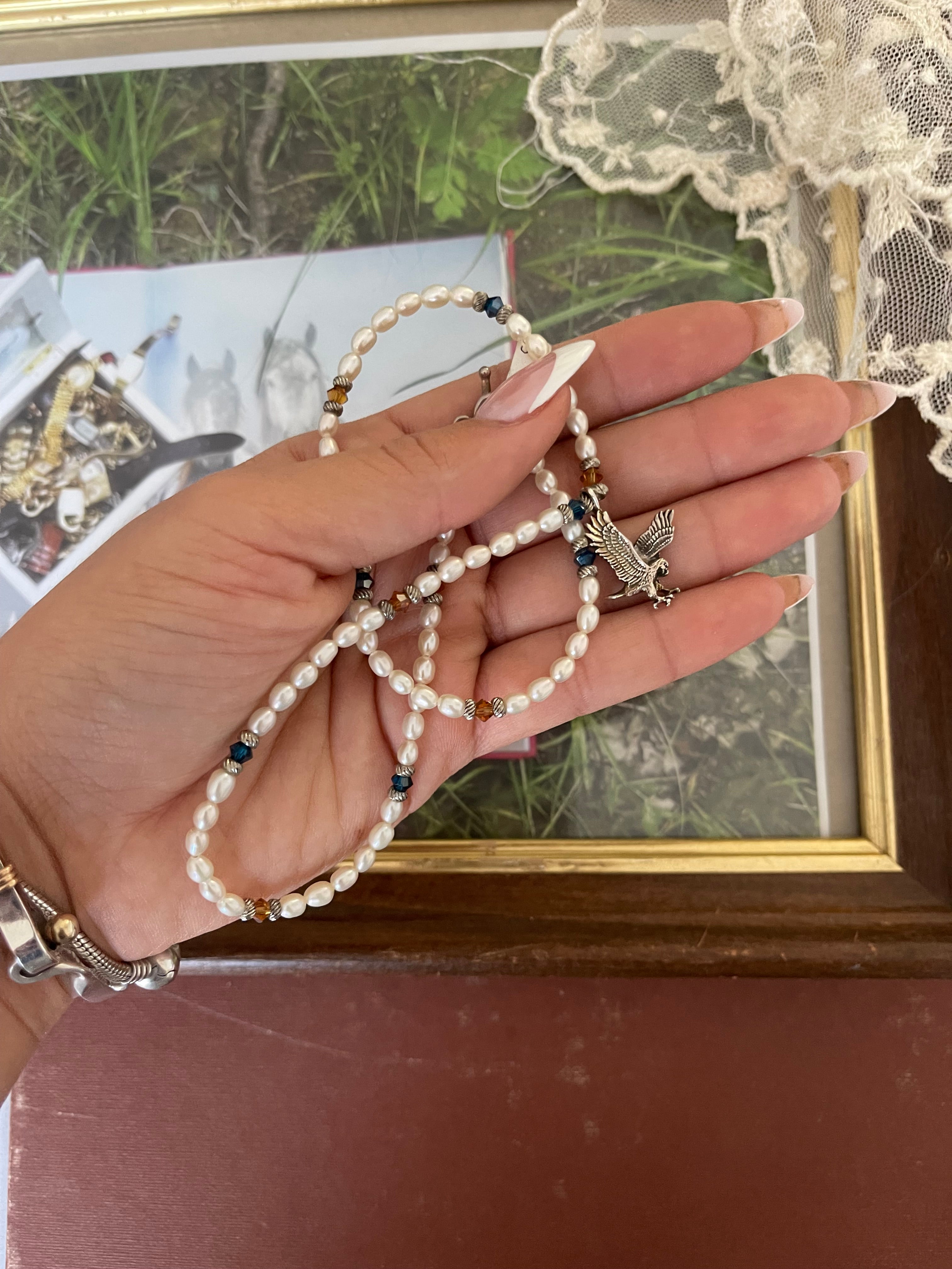 Hawk 925 pearl necklace