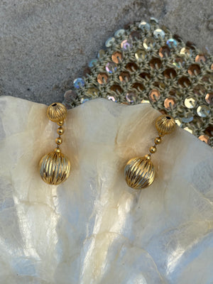 Gold 80s earrings