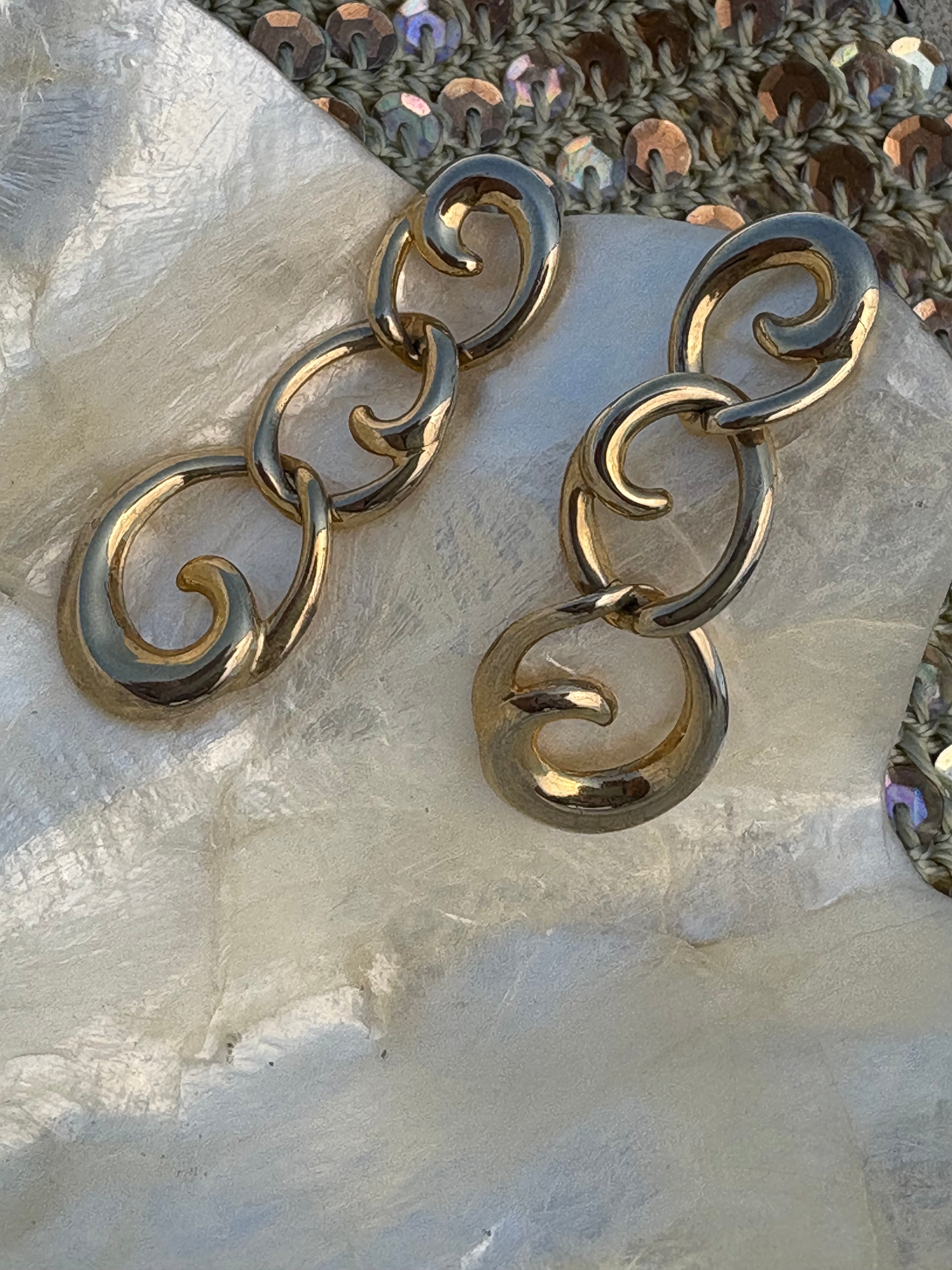 Gold 80s earrings