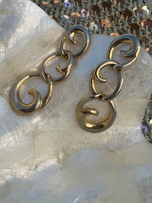 Gold 80s earrings