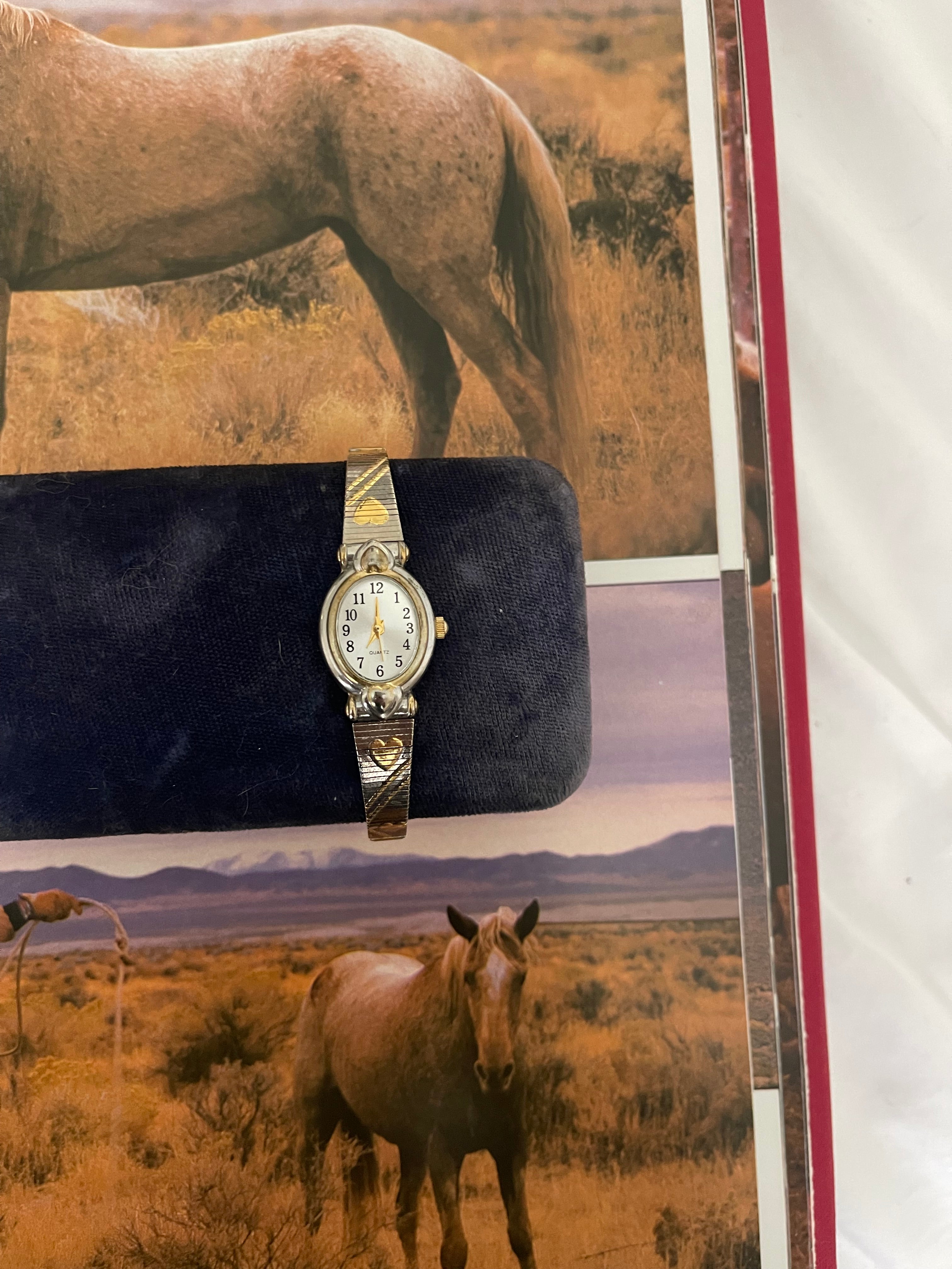 Two toned heart watch