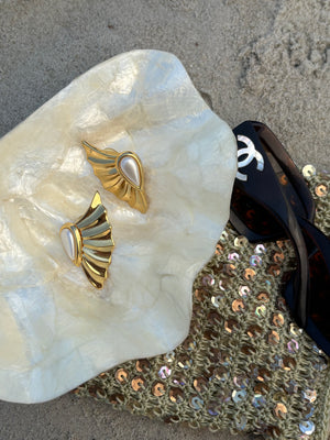 Gold 80s earrings