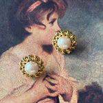 Vintage costume pearl earrings