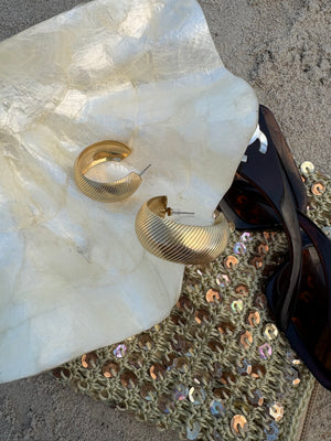 Gold 80s earrings