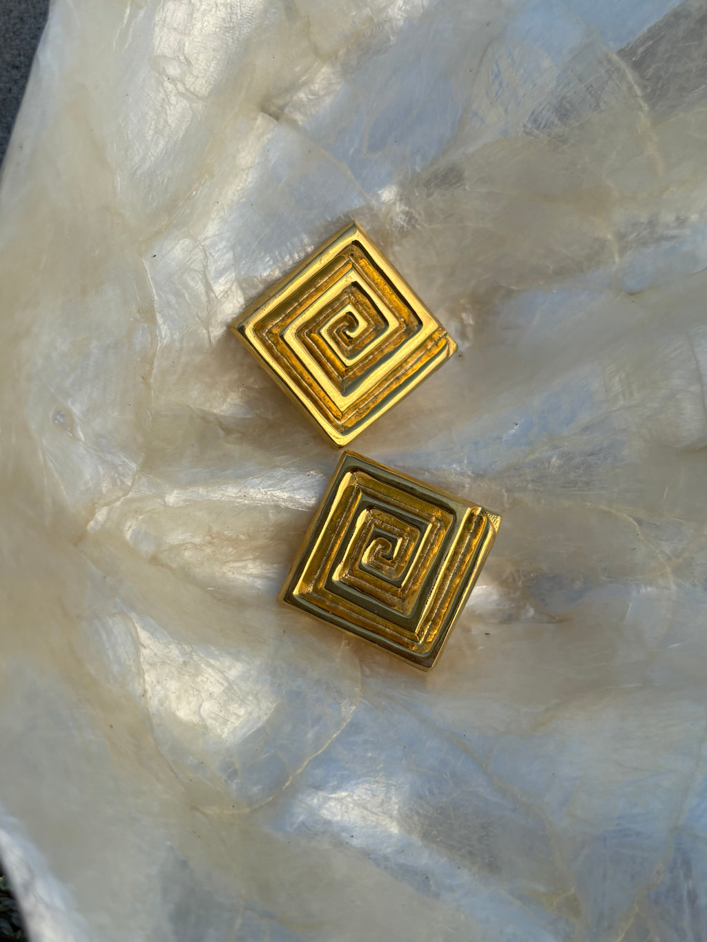 Gold 80s clip on earrings