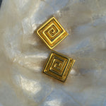 Gold 80s clip on earrings