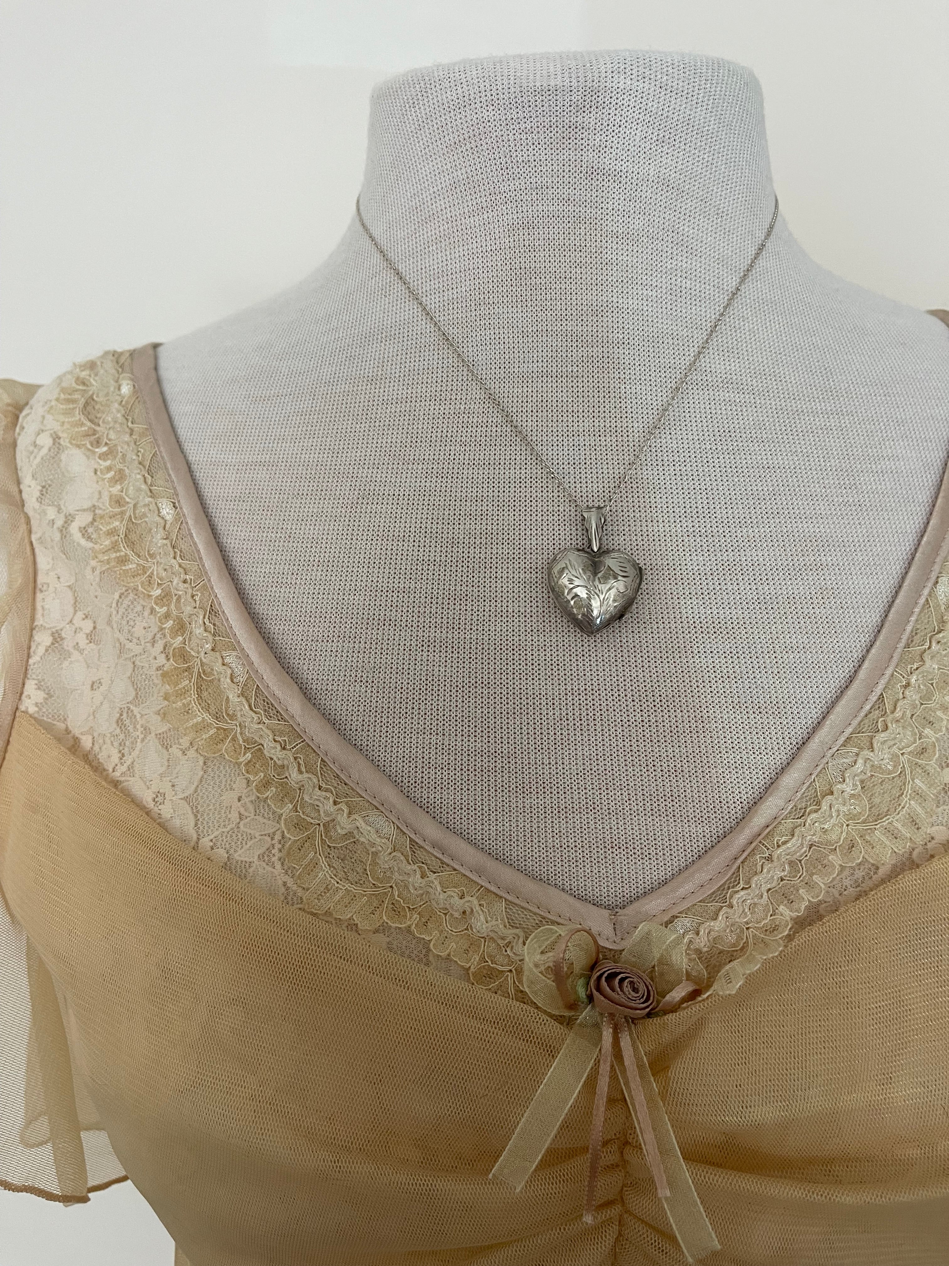 925 heart locket necklace