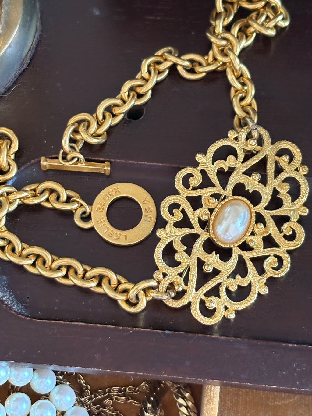 Leslie block necklace