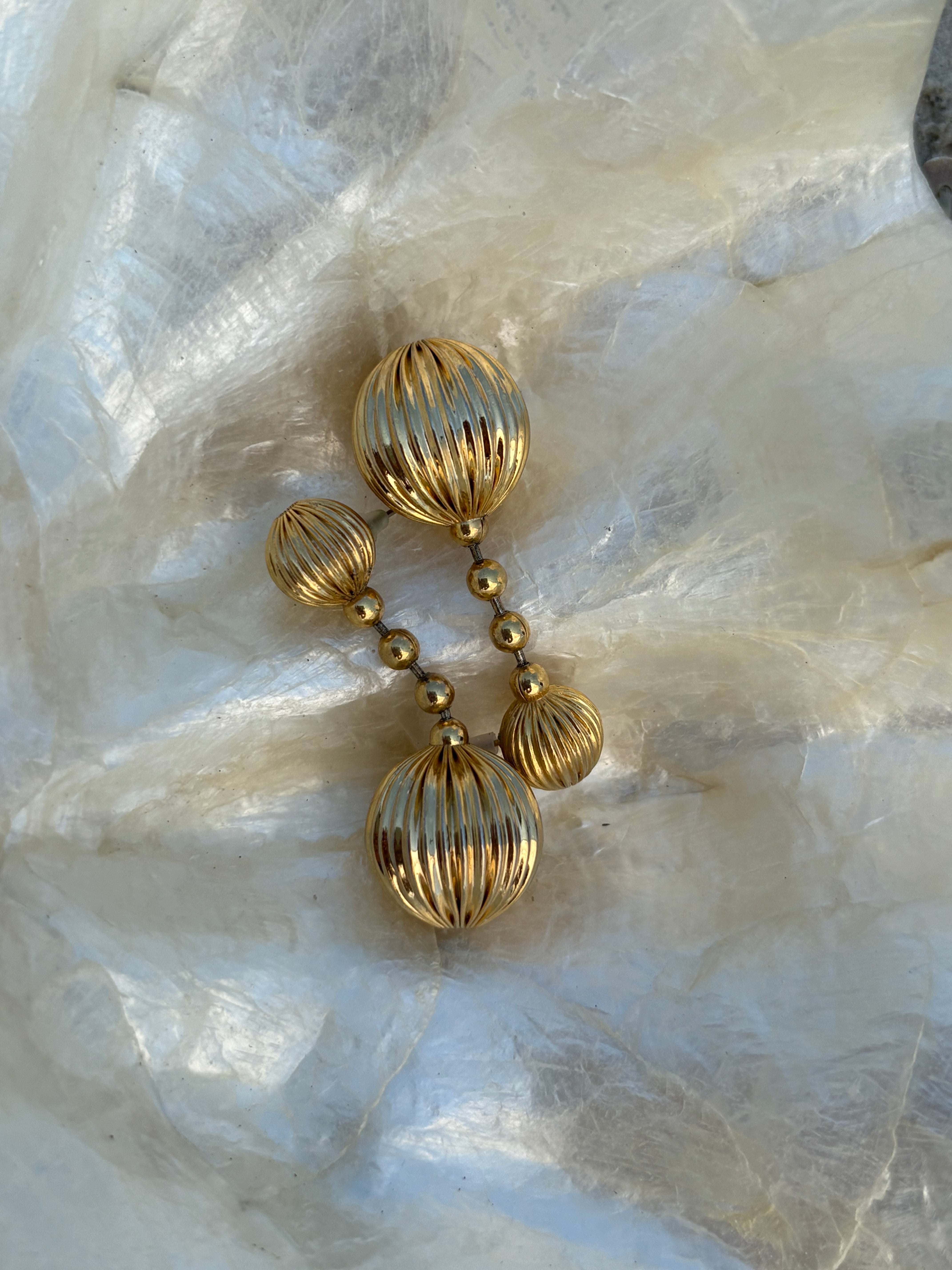 Gold 80s earrings