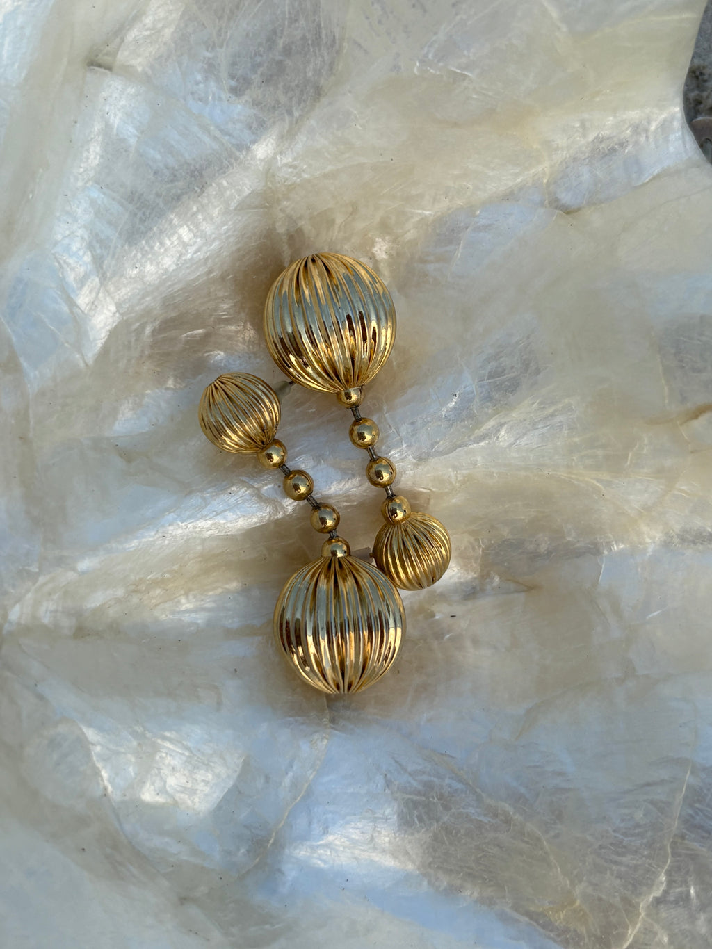 Gold 80s earrings
