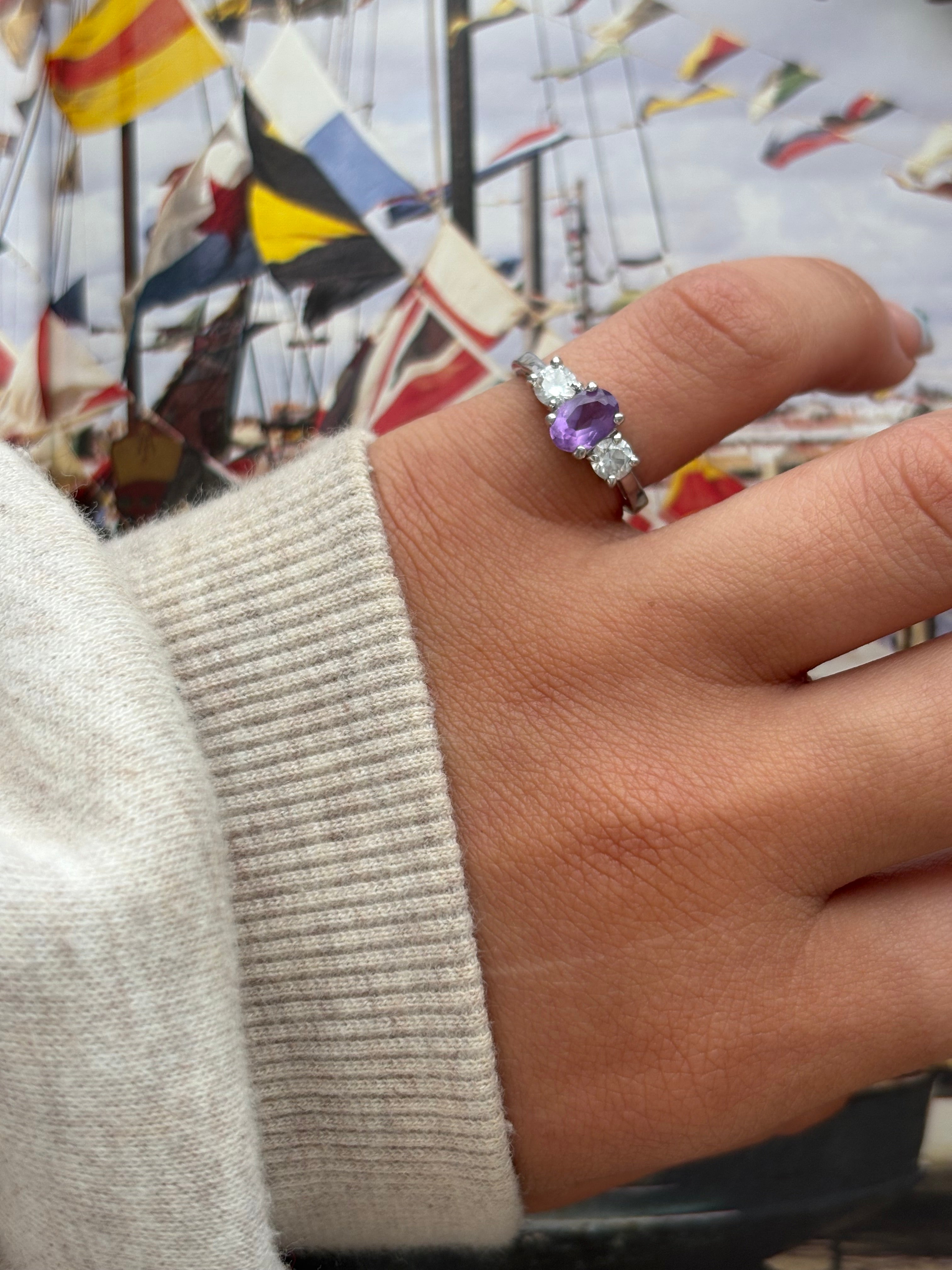 925 amethyst ring