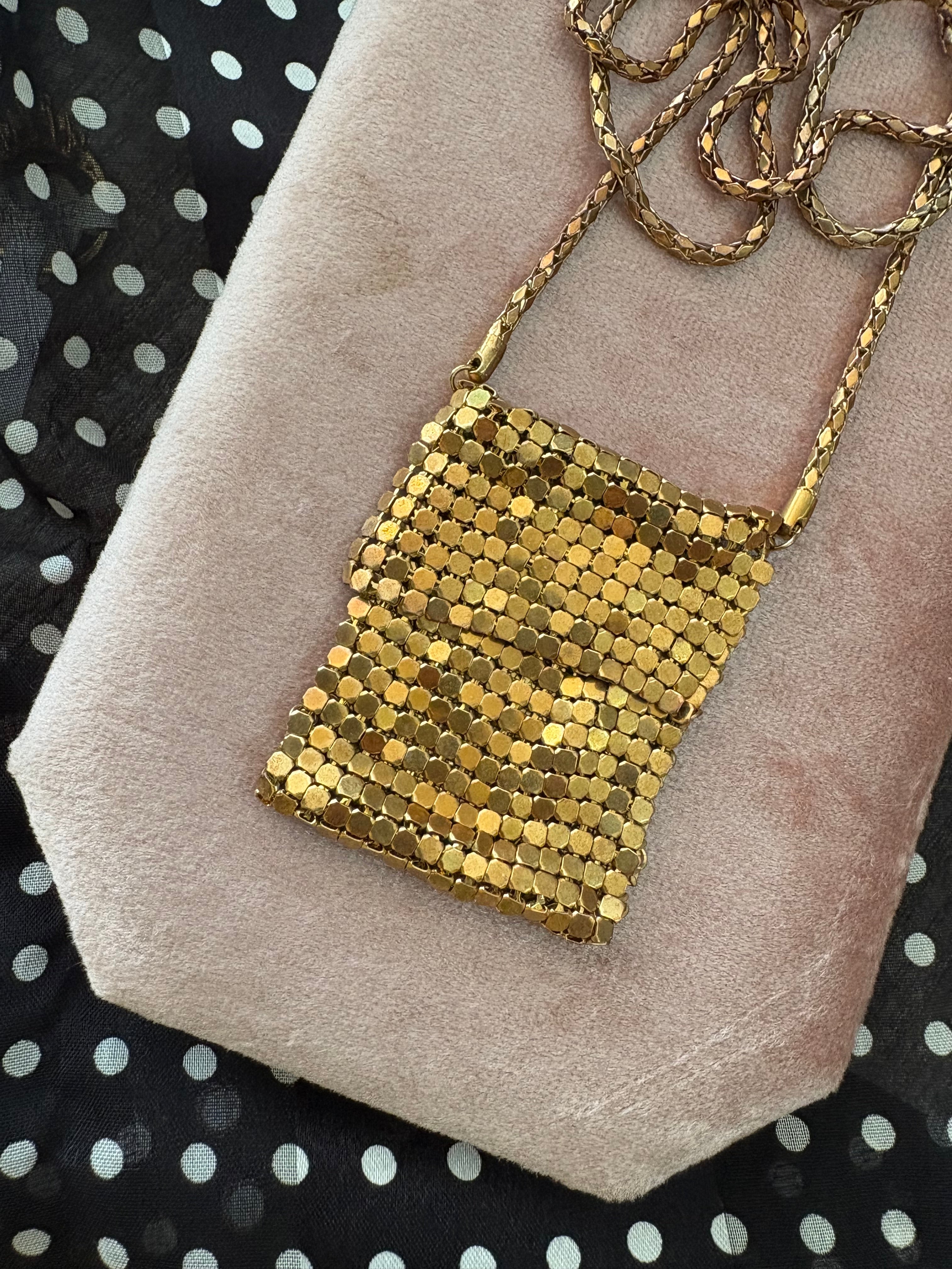 Mesh purse necklace