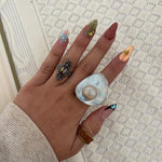 925 multi colored stone ring