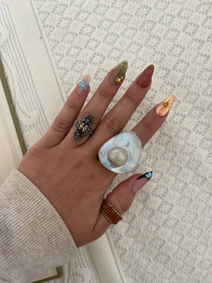 925 multi colored stone ring