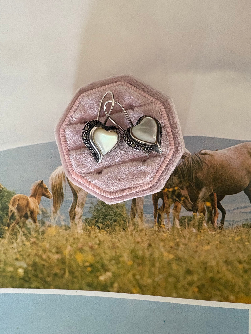 Mother of Pearl heart earrings