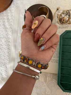 925 Amber cuff bracelet