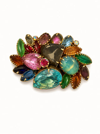 Fruit Salad Rhinestone Brooch Multicolor Vintage