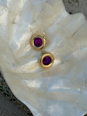 Gold 80s earrings