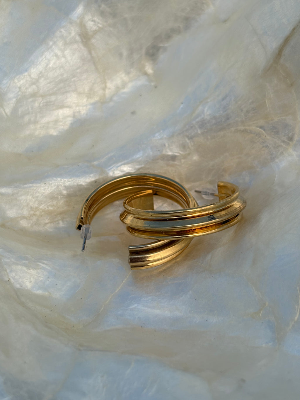Gold 80s earrings