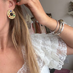 Gemstone costume earrings