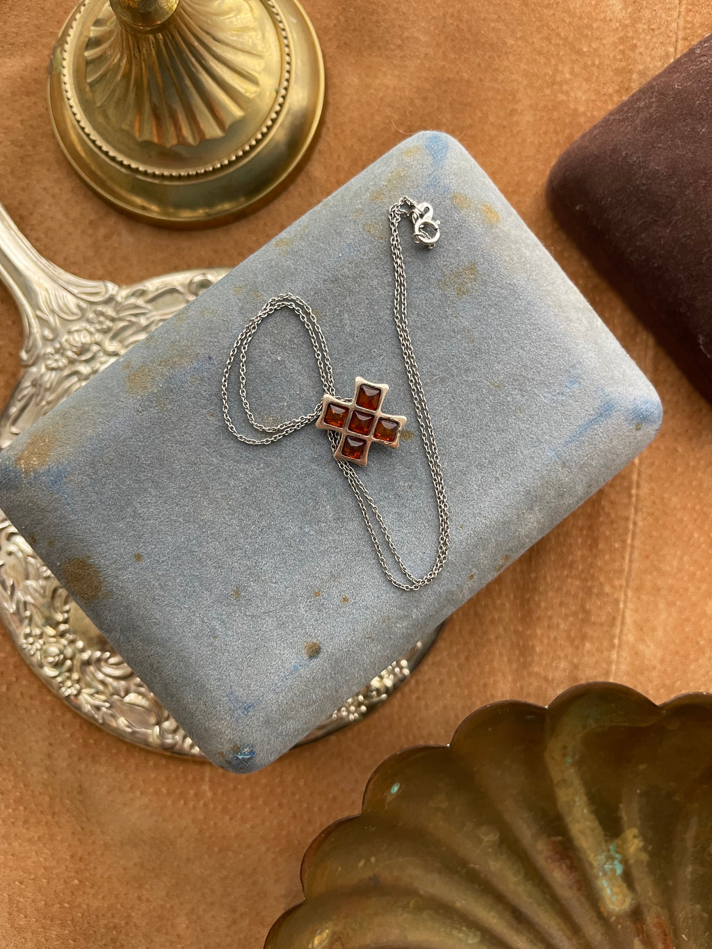 Baltic amber cross pendant