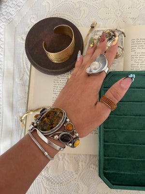 925 Amber cuff bracelet