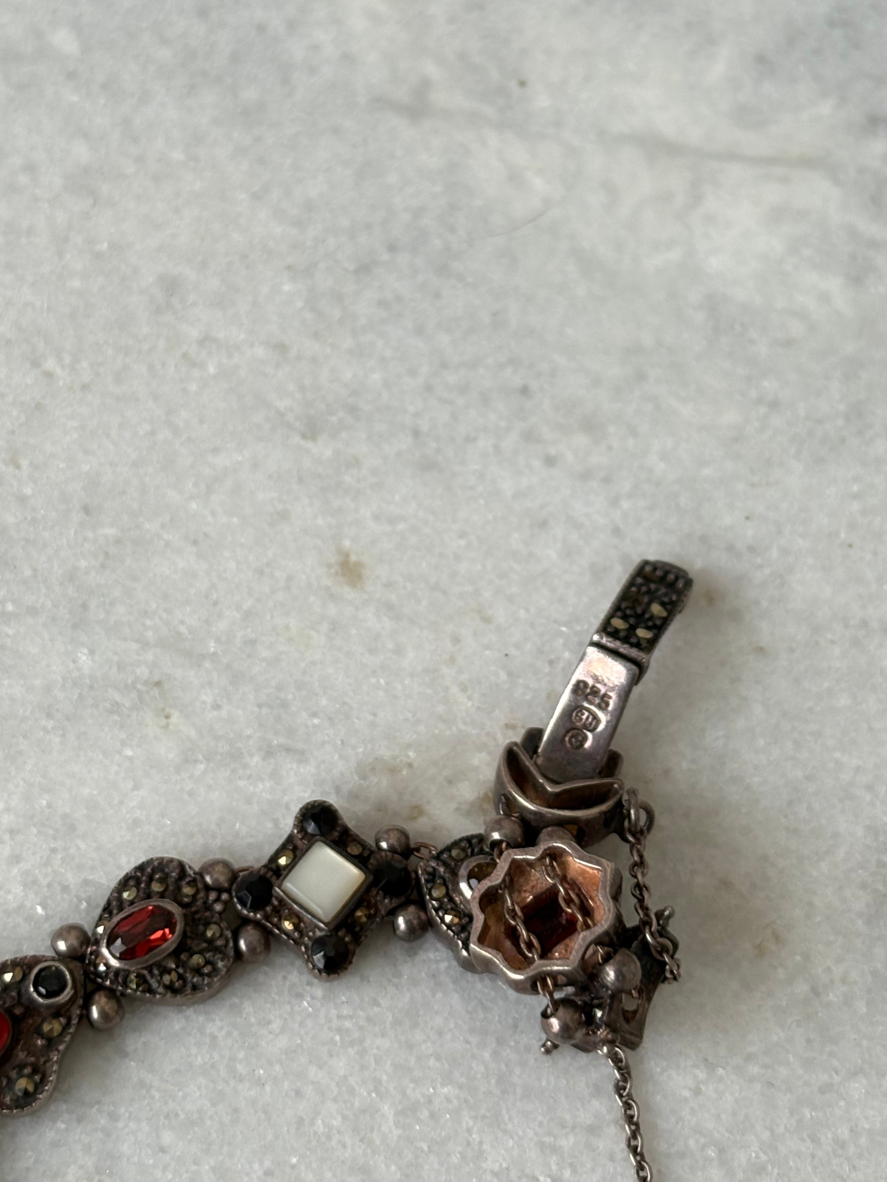 Marcasite Slide Charm Bracelet