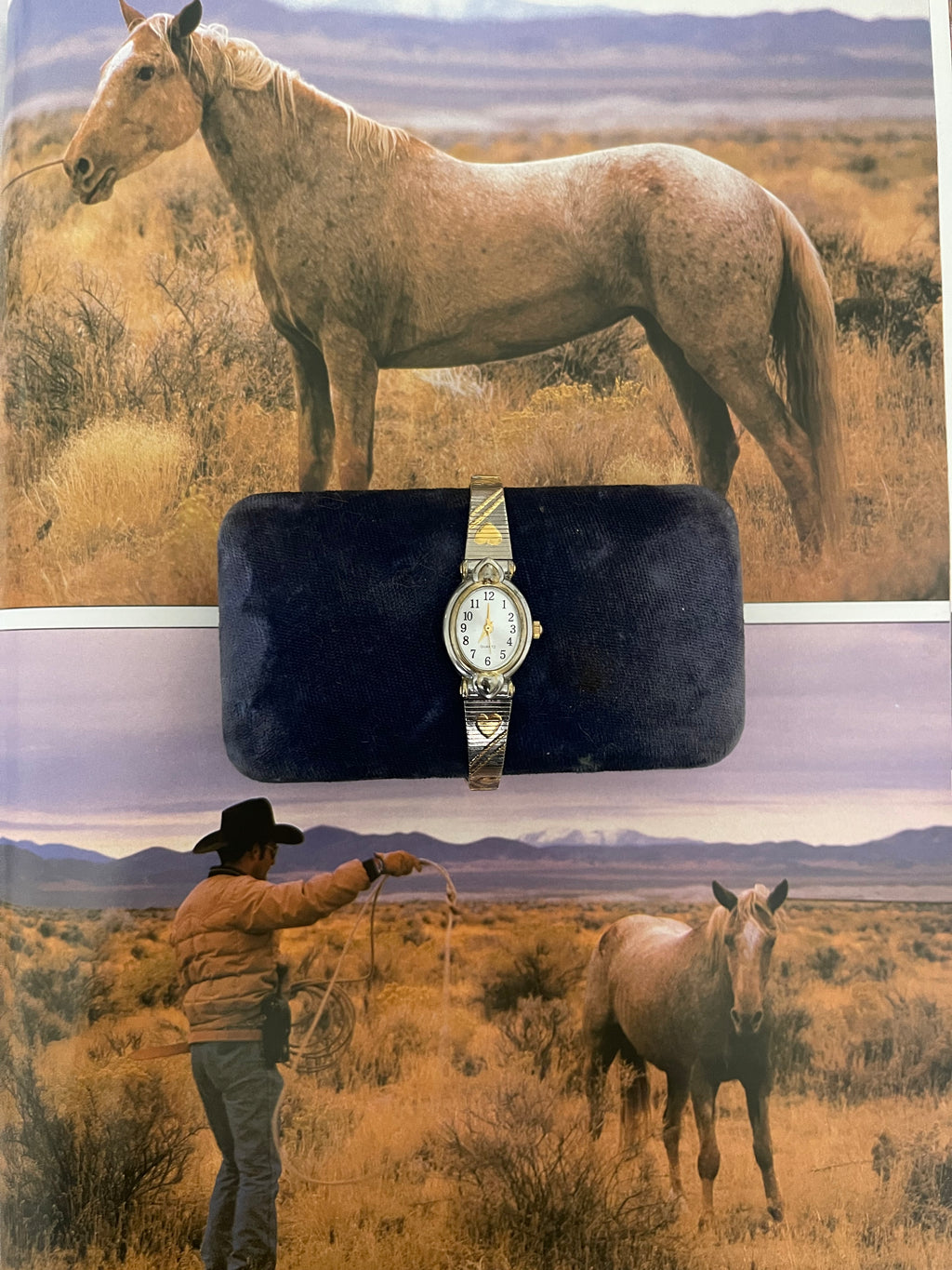 Two toned heart watch