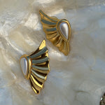 Gold 80s earrings