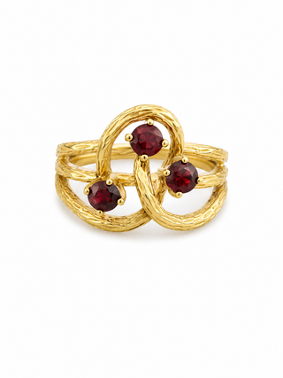 Gold Garnet Statement Ring