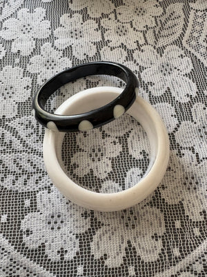 Polka dot lucite bangle