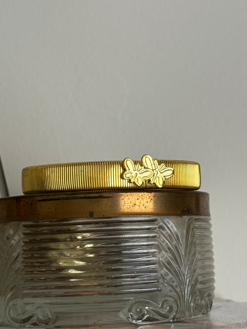 Gold butterfly bangle