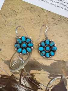 Turquoise sunburst Navajo earrings