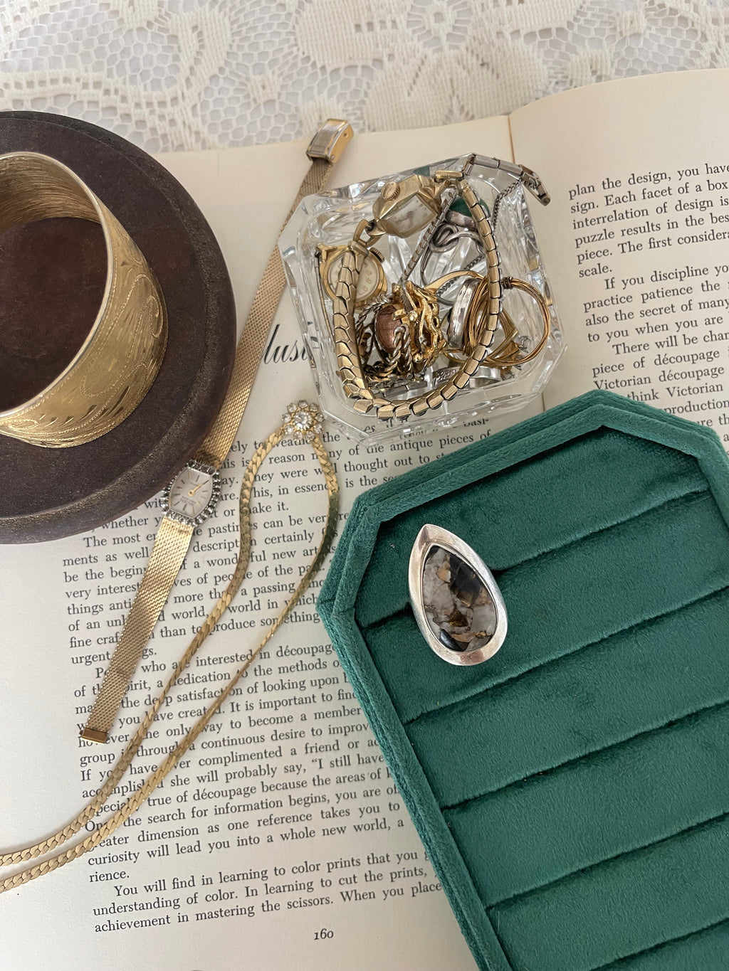 Natural hard stone ring