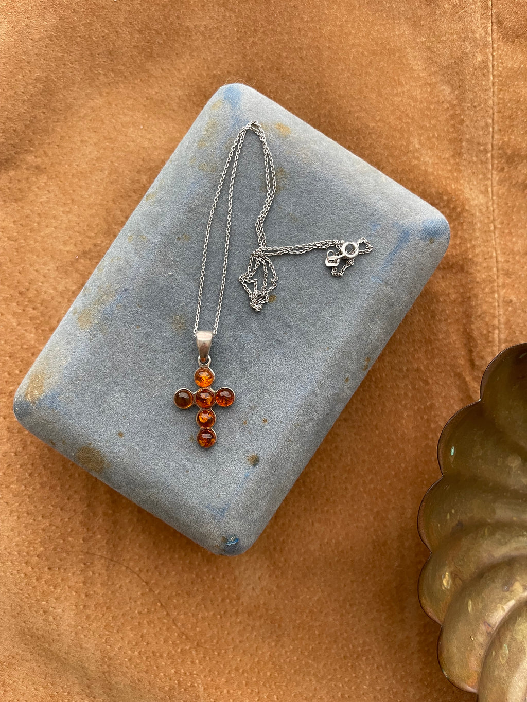 Baltic amber cross pendant