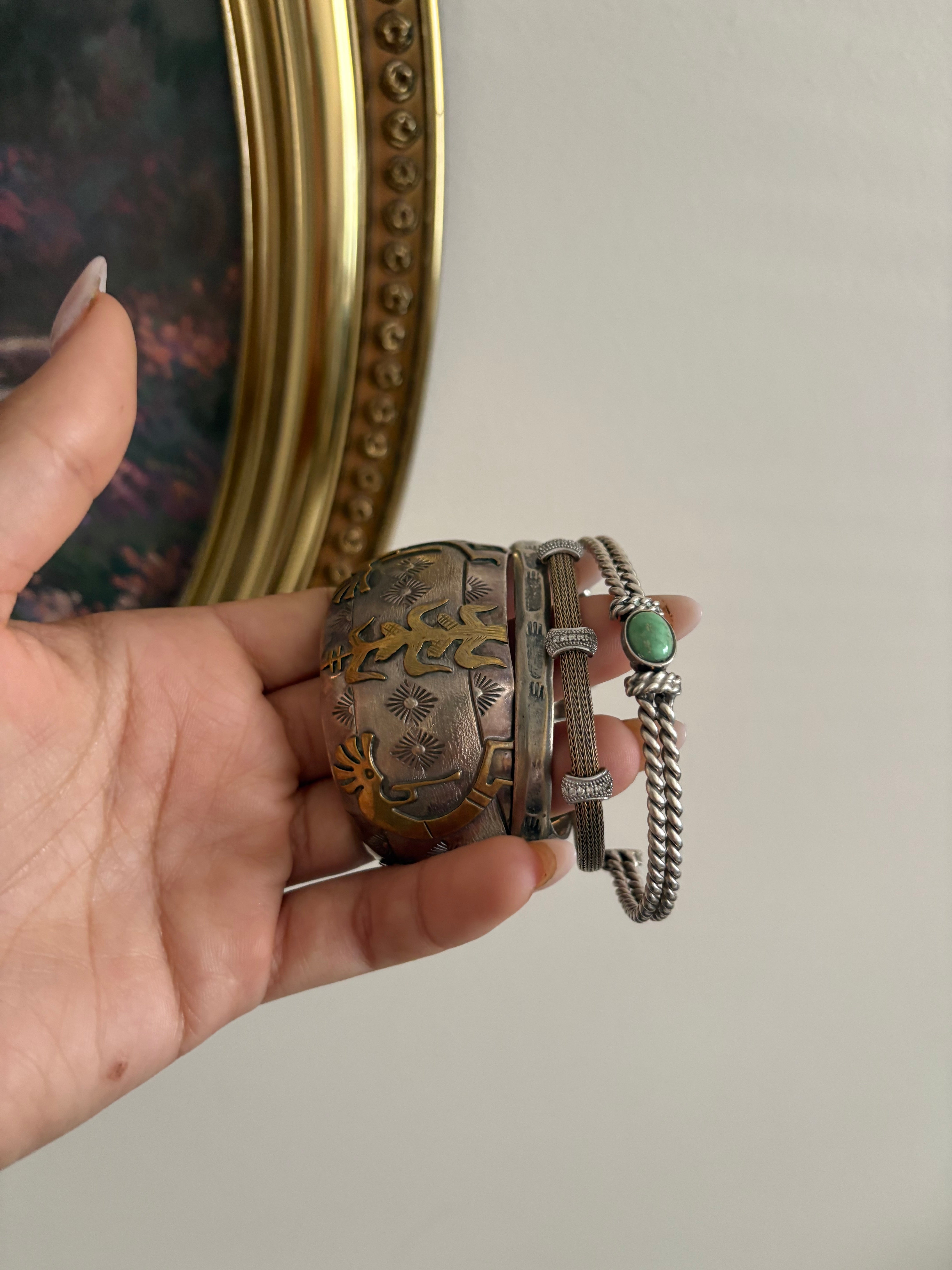 Sterling kingman turquoise cuff