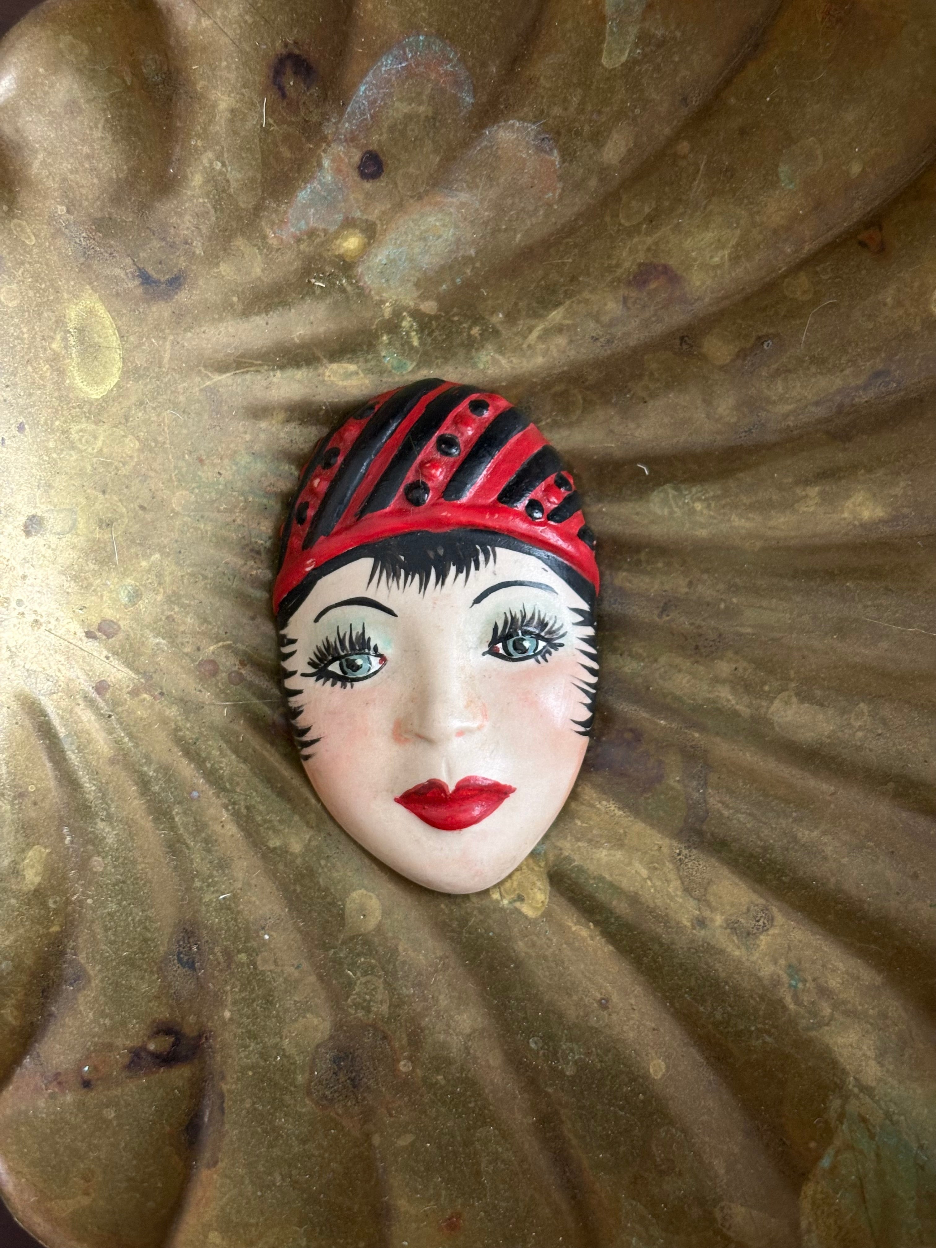 Vintage ceramic brooch