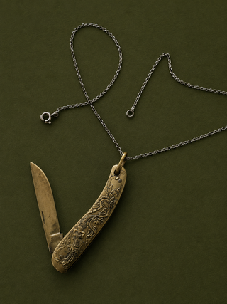 Brass + 925 pocket knife necklace