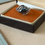 Mid century hematite cocktail ring