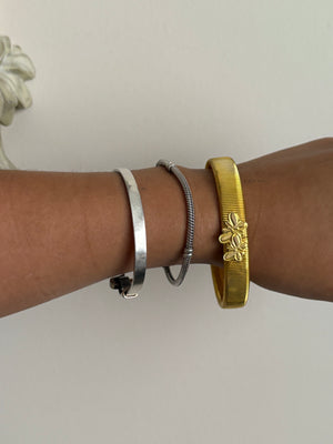 Gold butterfly bangle