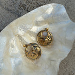 Gold 80s earrings