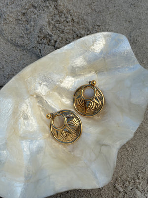 Gold 80s earrings
