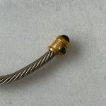 Gemstone two toned cord necklace