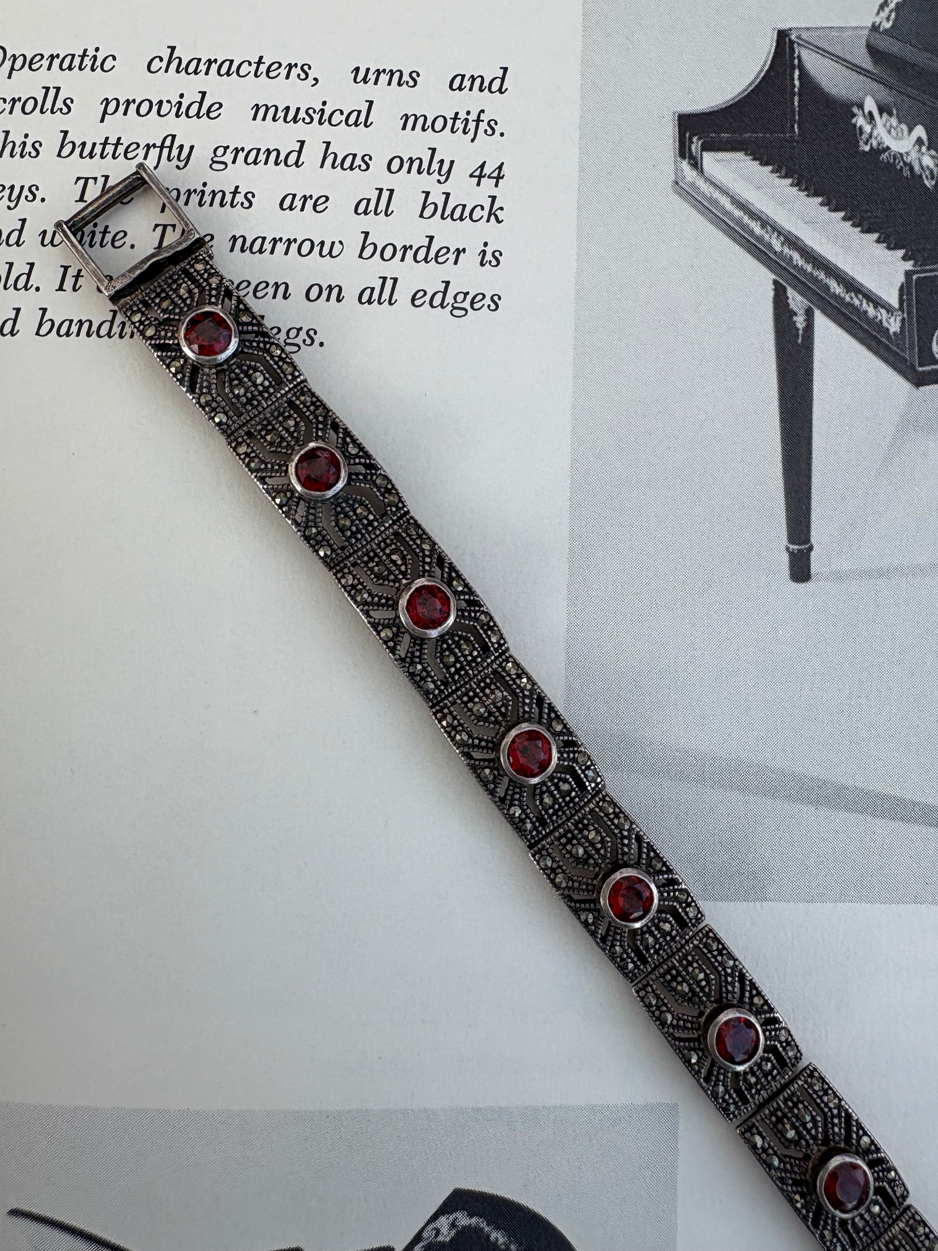 Sterling ruby bracelet