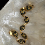 60s floral bird bracelet