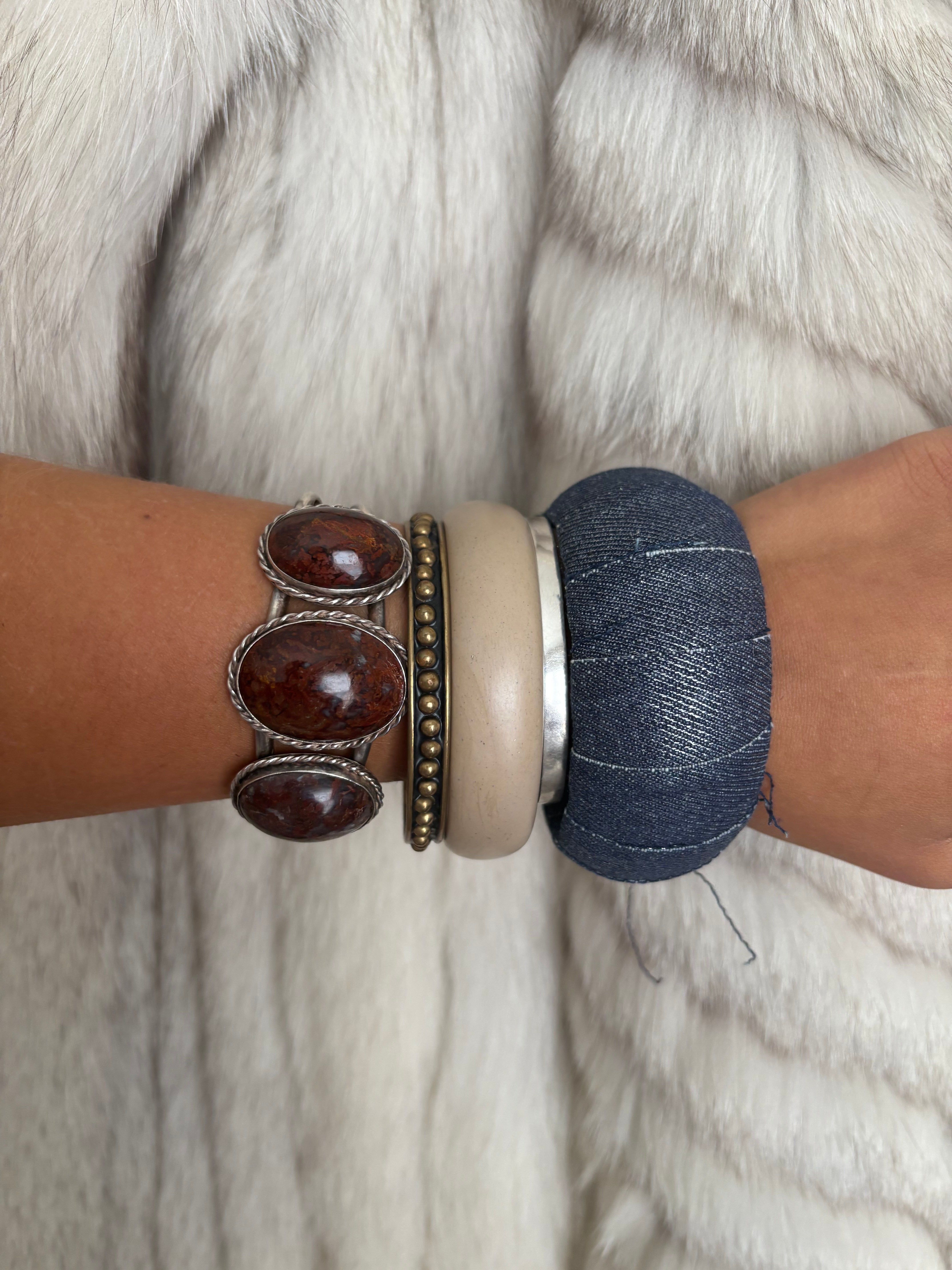 Denim chunky bangle