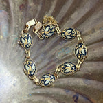 60s floral bird bracelet