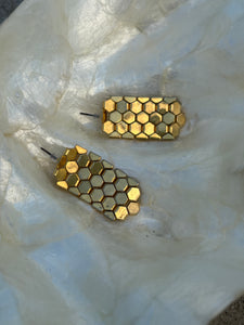 Gold 80s earrings