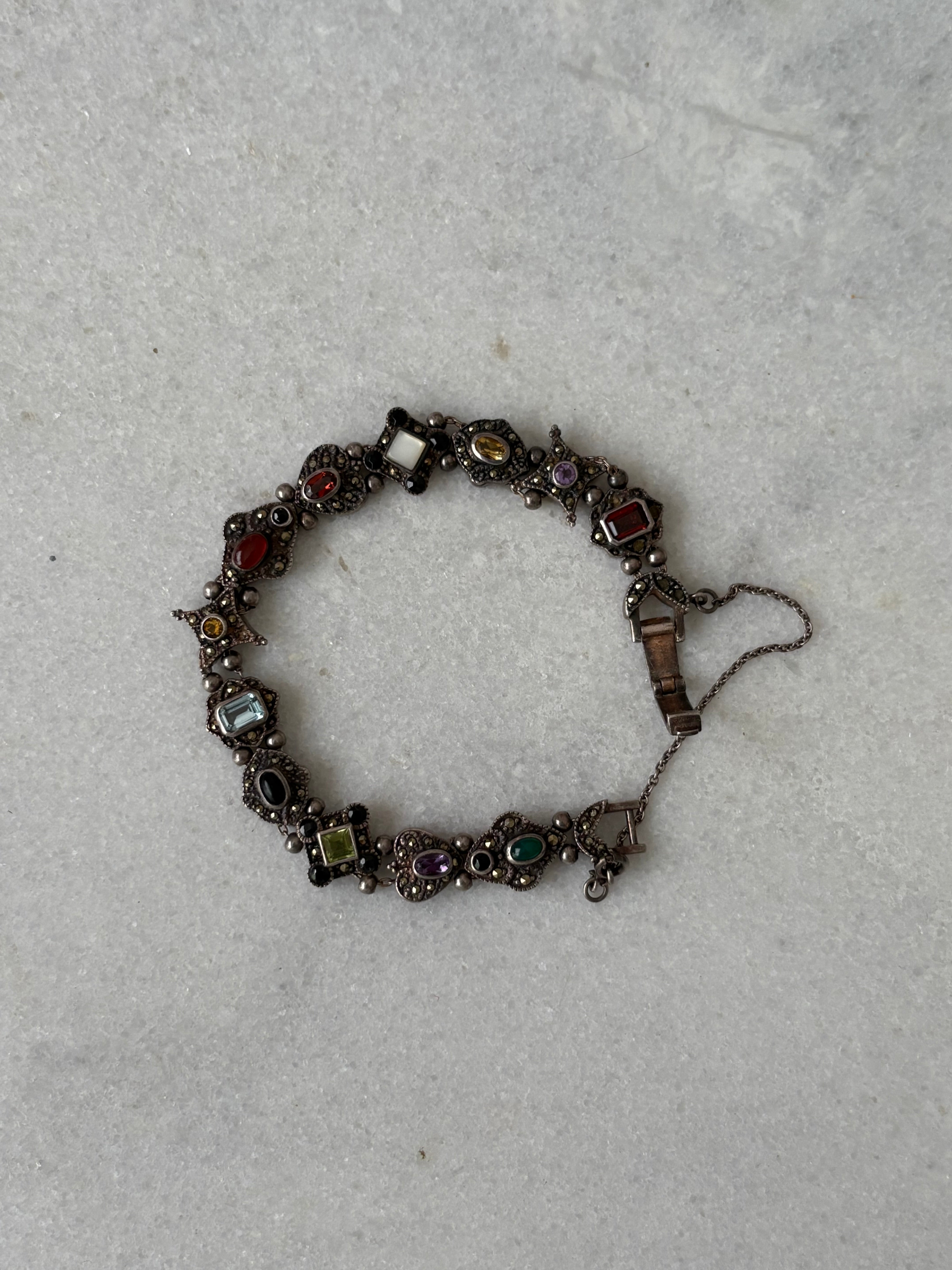 Marcasite Slide Charm Bracelet