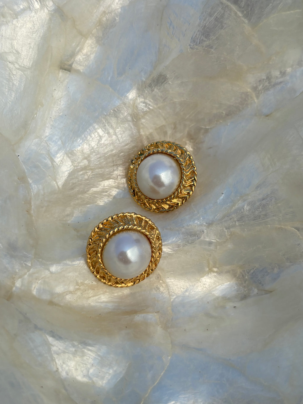 Gold 80s earrings